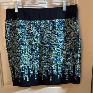 Sequin Embellished Black Skirt